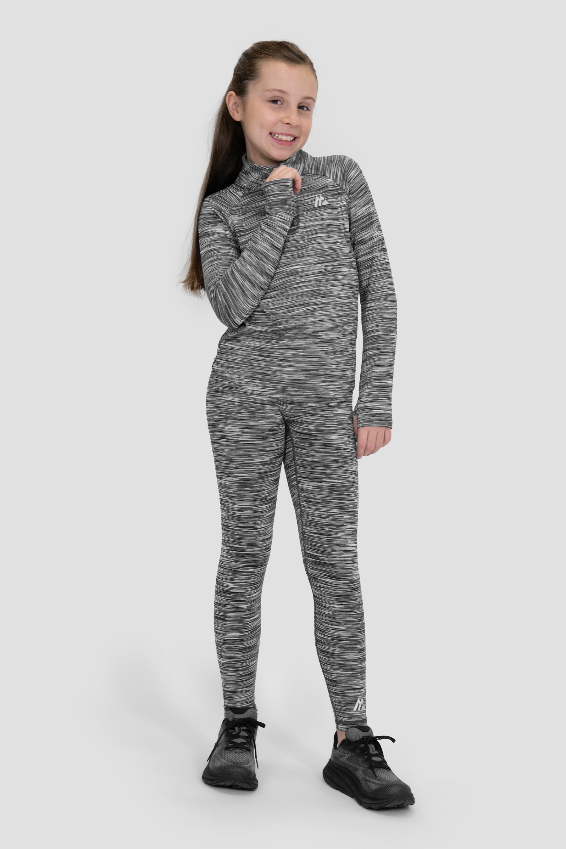 Girls Trail 1/4 Zip - Grey Multi