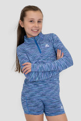 Girls Trail 1/4 Zip - Navy/Purple