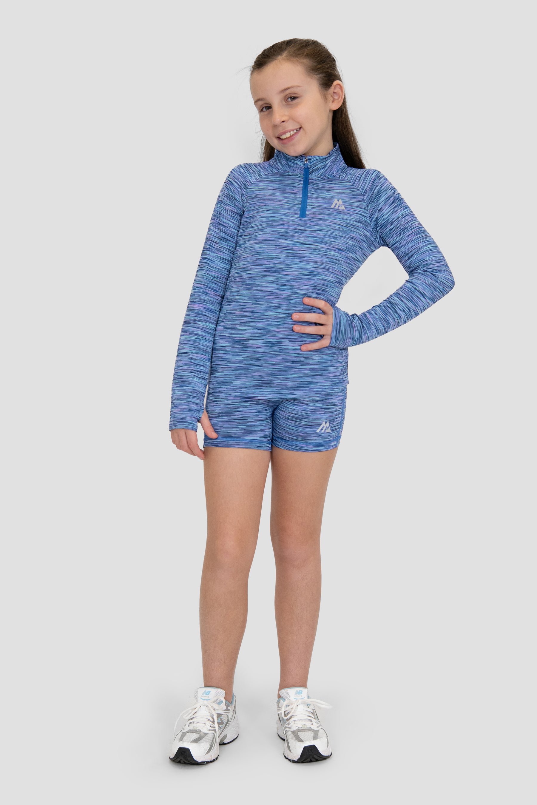 Girls Trail 1/4 Zip - Navy/Purple