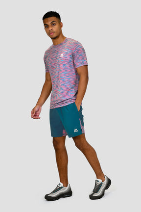 Men's Trail T-Shirt - Teal/Pink