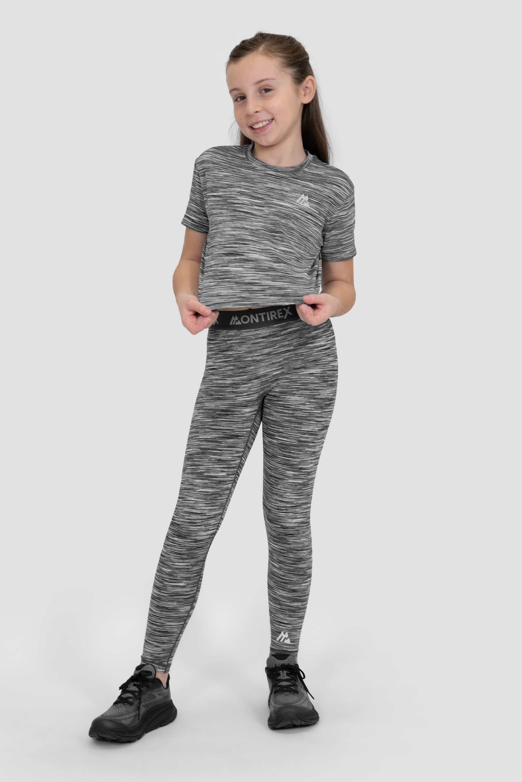 Girls Trail Icon Legging - Grey Multi