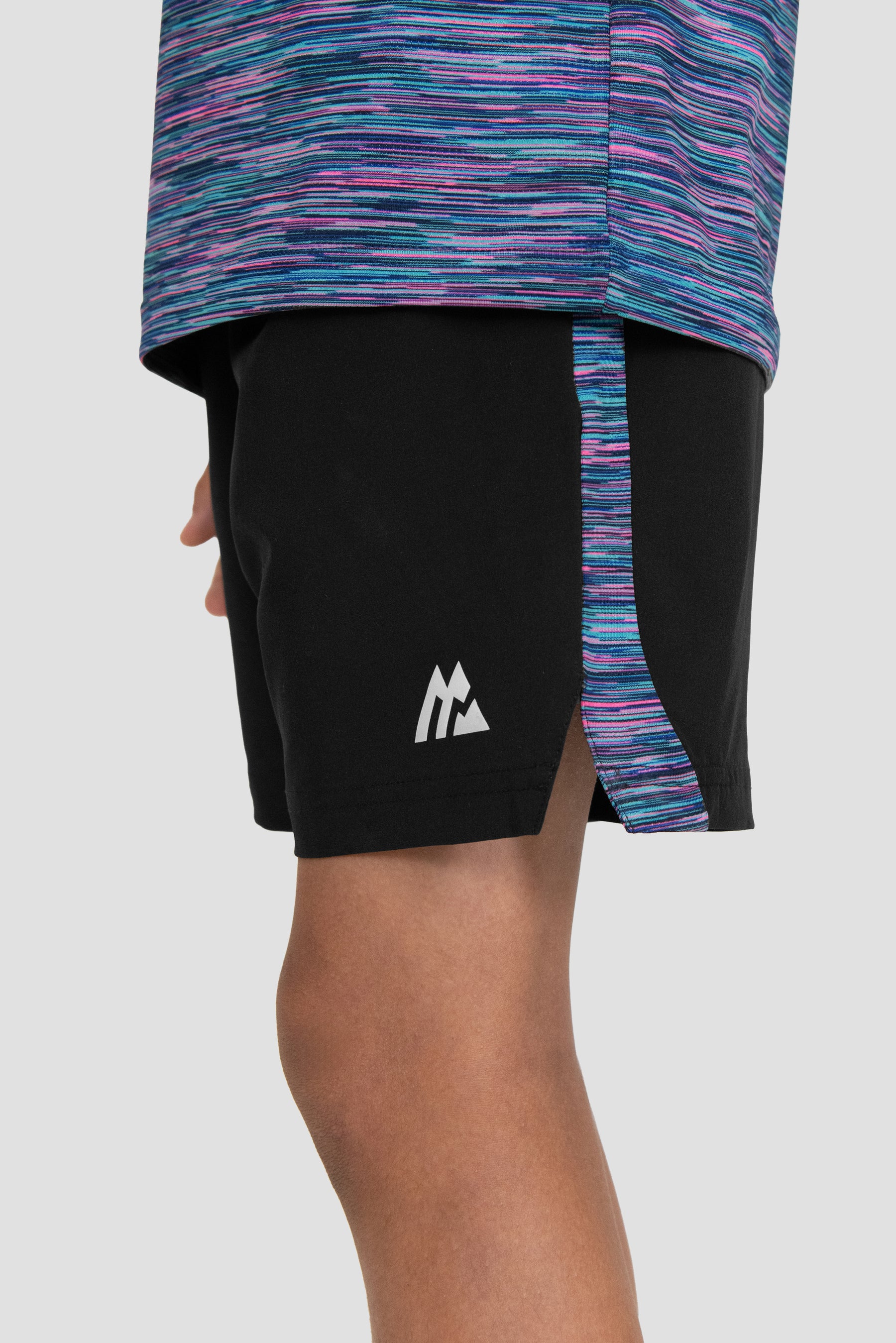 Boys Trail Panel Short - Black/Navy/Pink/Green