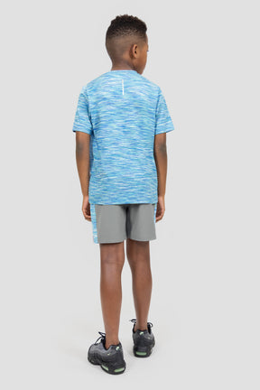 Boys Trail Panel Short - Grey/Blue/Green/White