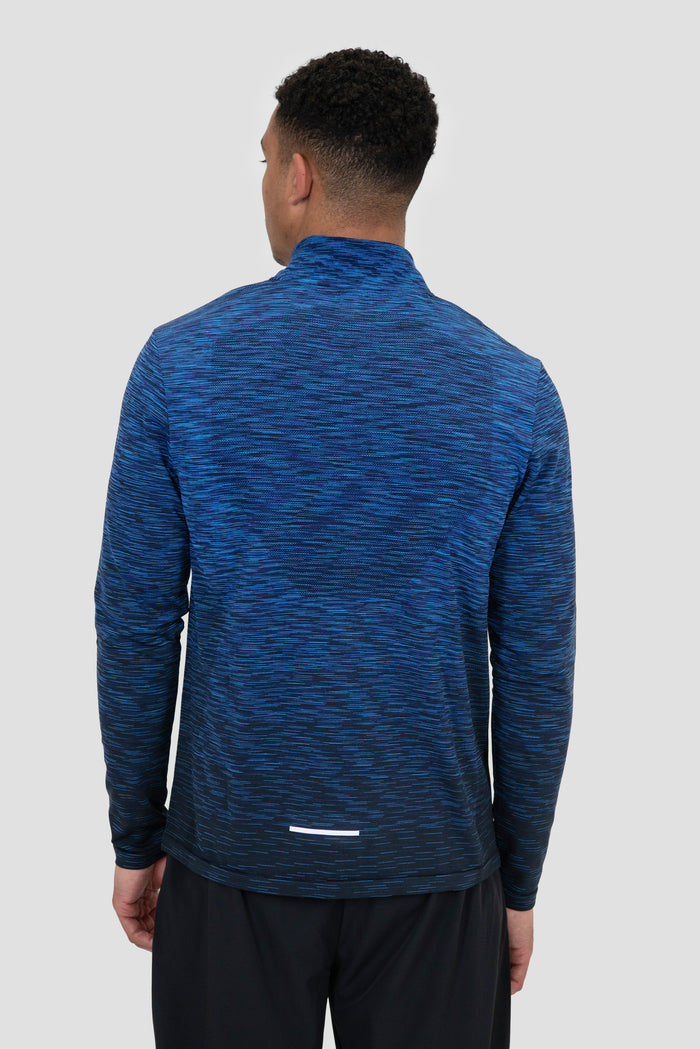 Men's Trail Seamless 1/4 Zip - Navy/Black Multi