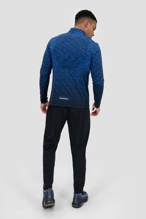 Men's Trail Seamless 1/4 Zip - Navy/Black Multi