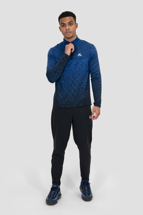 Men's Trail Seamless 1/4 Zip - Navy/Black Multi