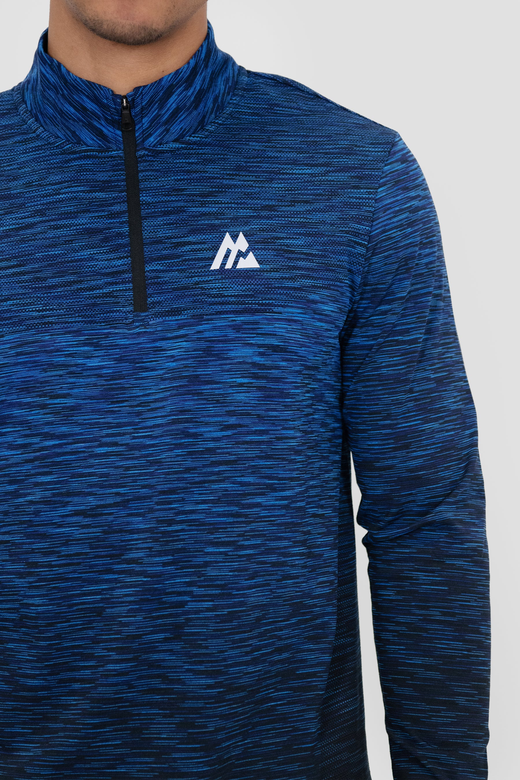 Men's Trail Seamless 1/4 Zip - Navy/Black Multi