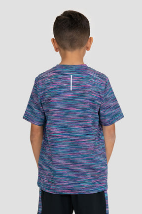 Boys Trail T-Shirt - Navy/Pink/Green