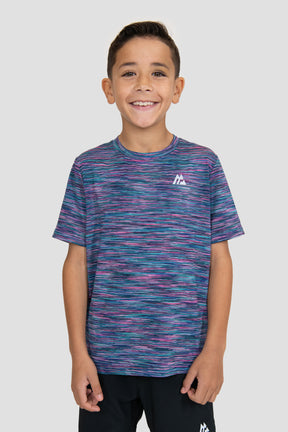 Boys Trail T-Shirt - Navy/Pink/Green