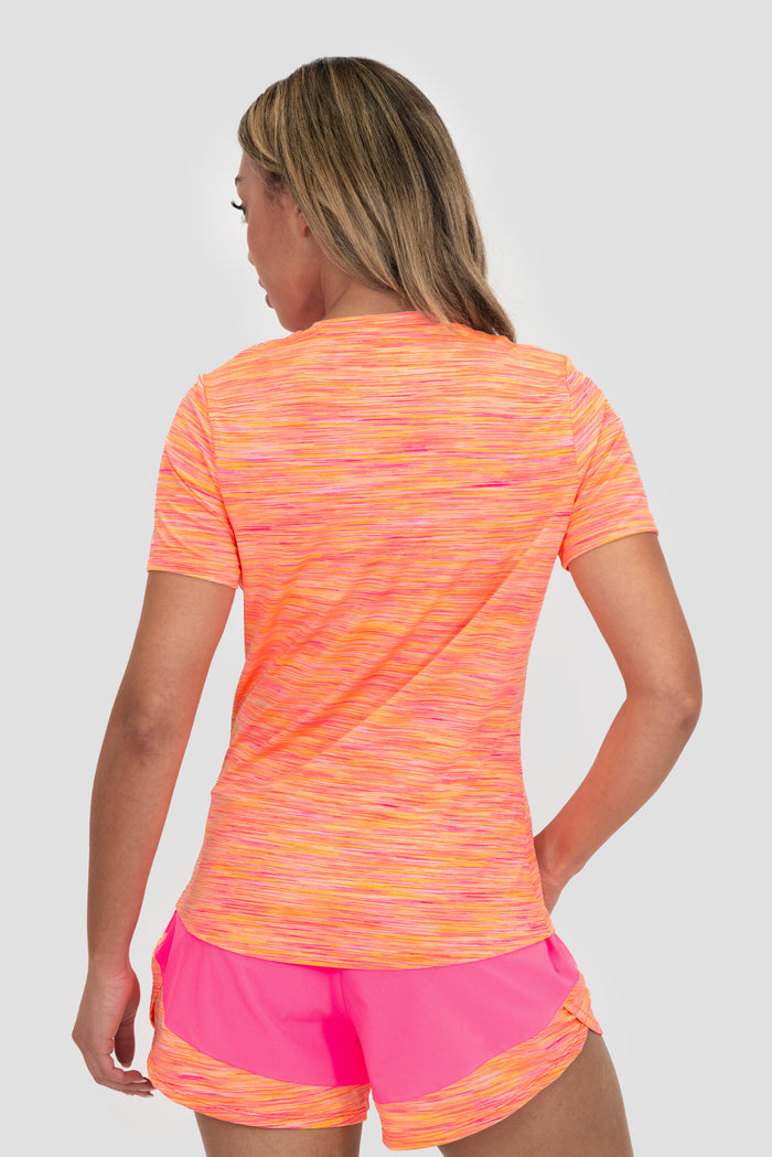 T-Shirt Trail para mulher - Rosa/Amarelo