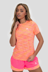 Camiseta Trail Mujer - Rosa/Amarillo