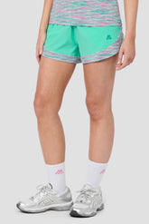 Mujeres Trail Short - Teal/Rosa/Blanco