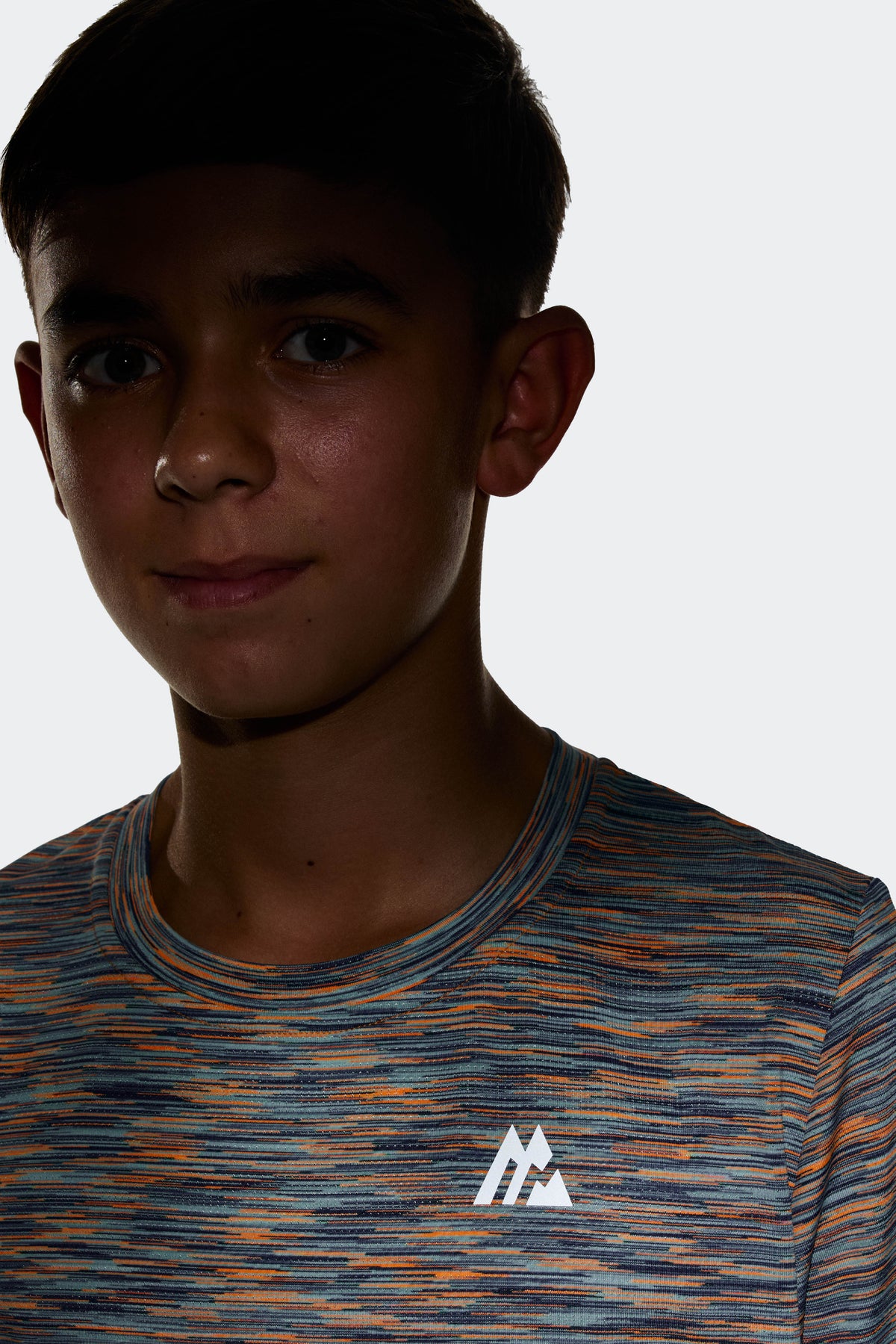 Boys Trail T-Shirt - Blue/Green/Orange - Reflective detailing