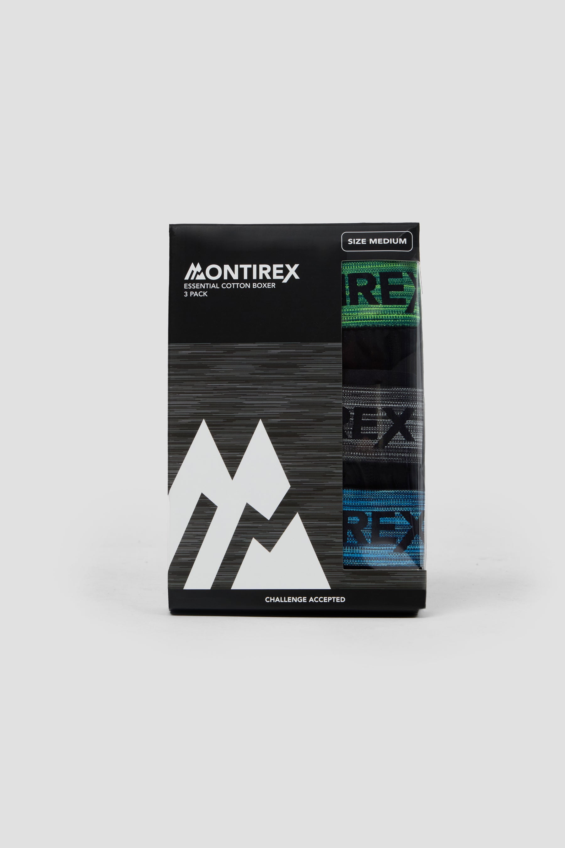 3 Pack Trail Boxer - Black/Grey/Blue/Grey