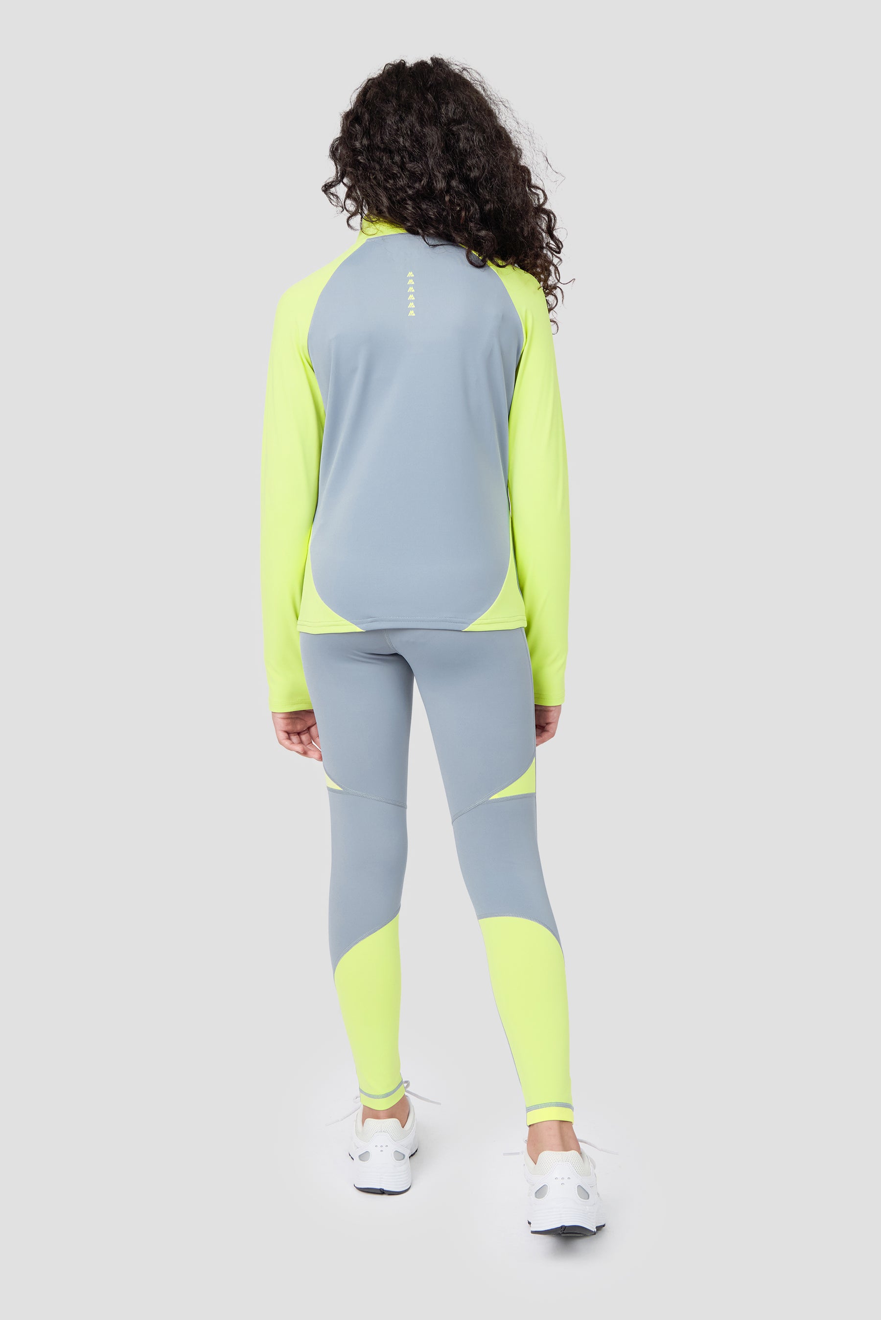 Girls Dash 1/4 Zip - Cadet Grey/Citrus