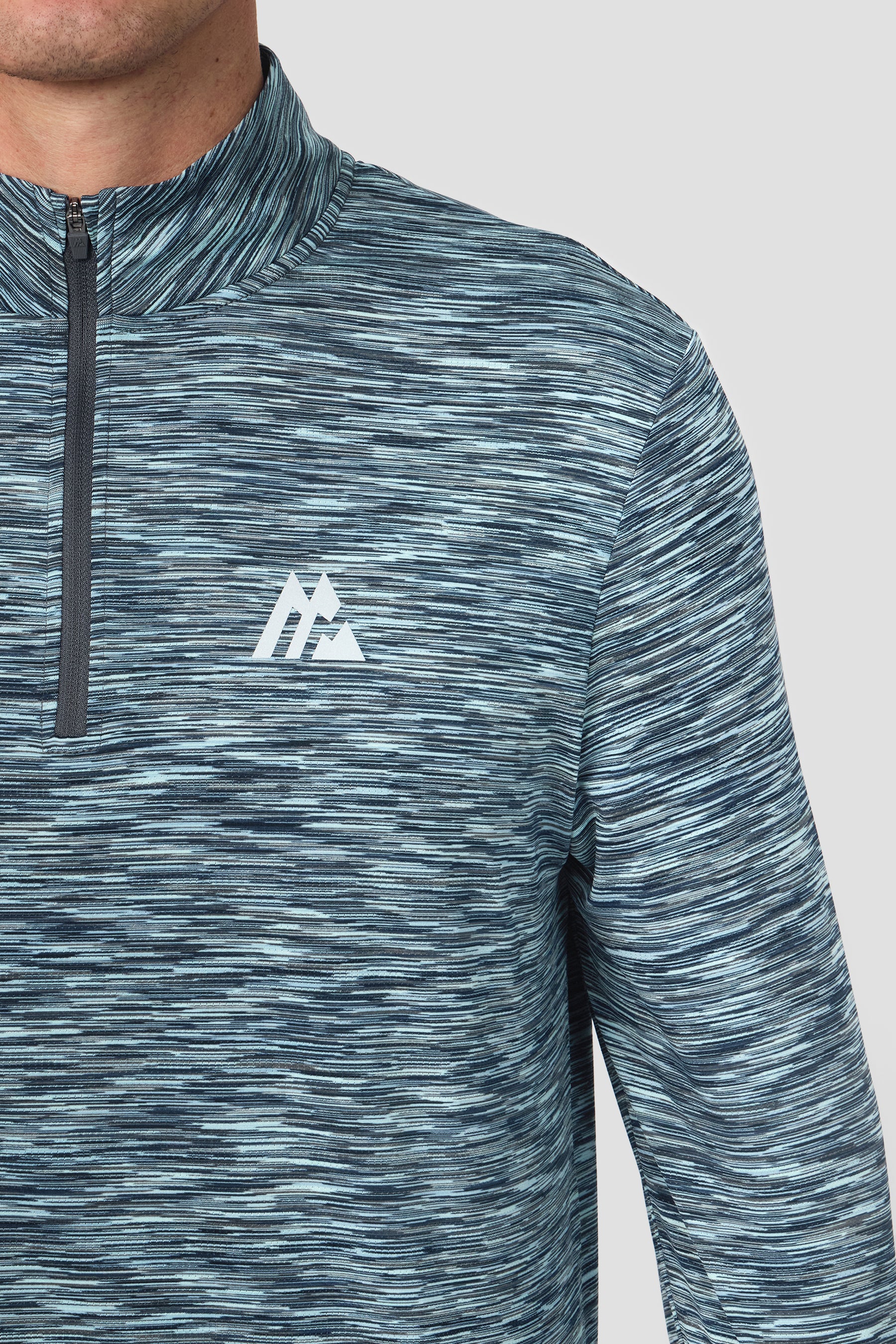 Trail 1/4 Zip - Blue/Grey Multi