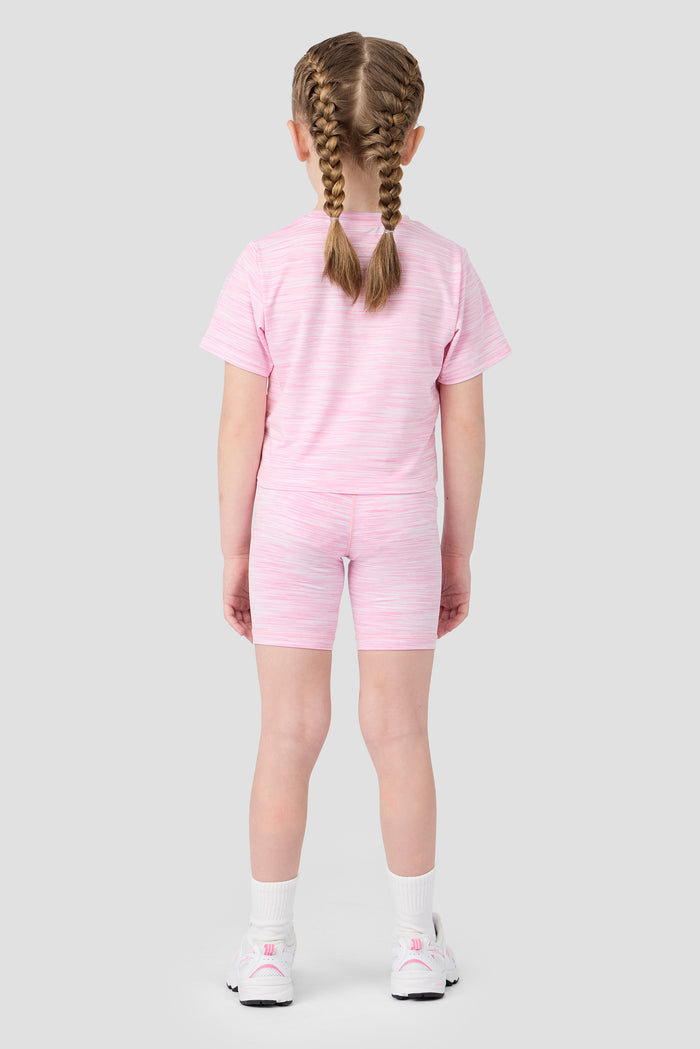 Infant Girls Trail T-Shirt/Trail Cycling Short - Soft Pink/White