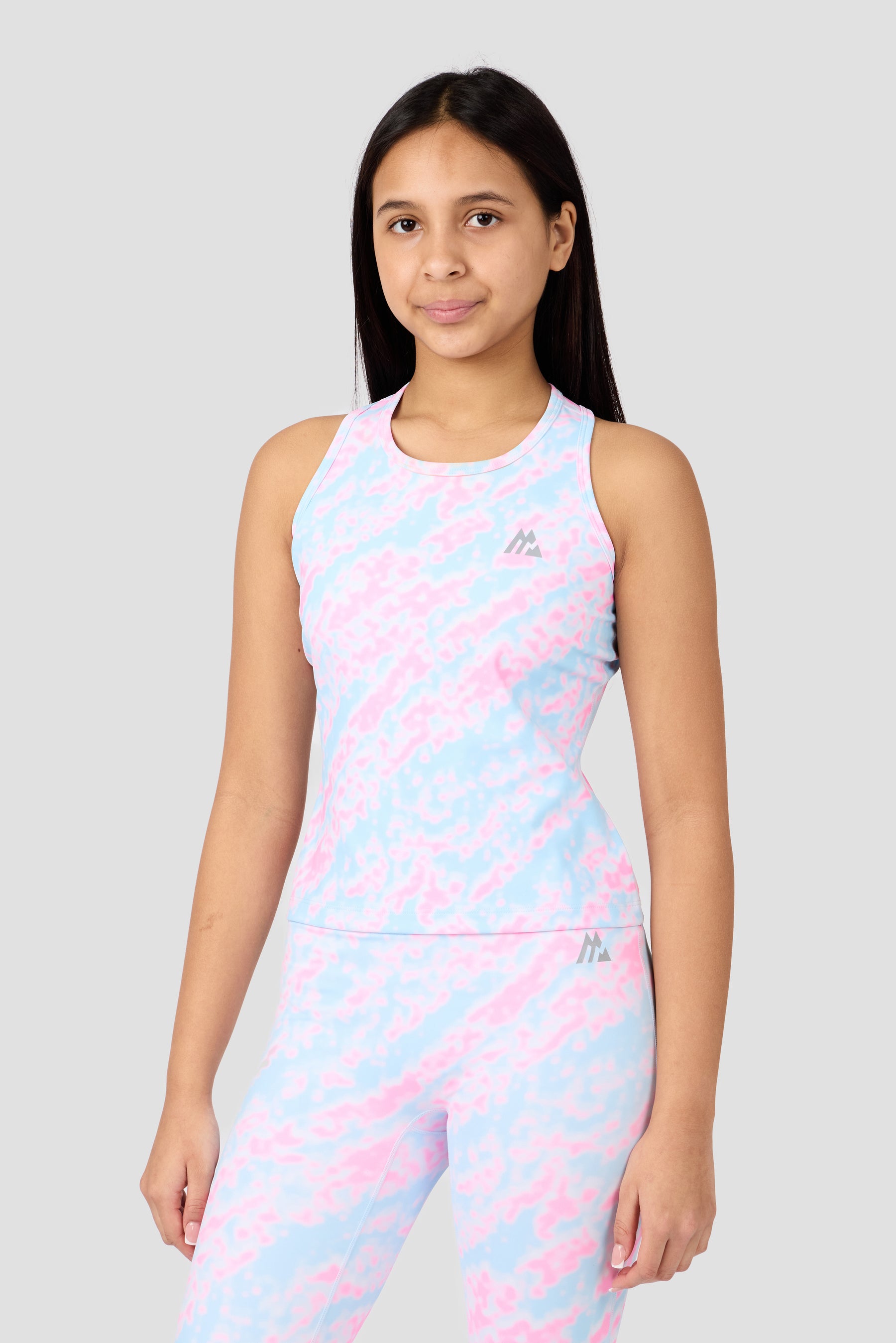 Girls Celeste Tank - Misty Blue/Candy Floss/White 