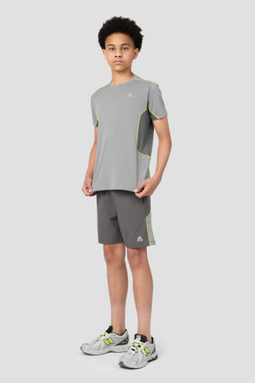 Boys Chroma T-Shirt - Platinum Grey/Cement Grey/Electric Lime
