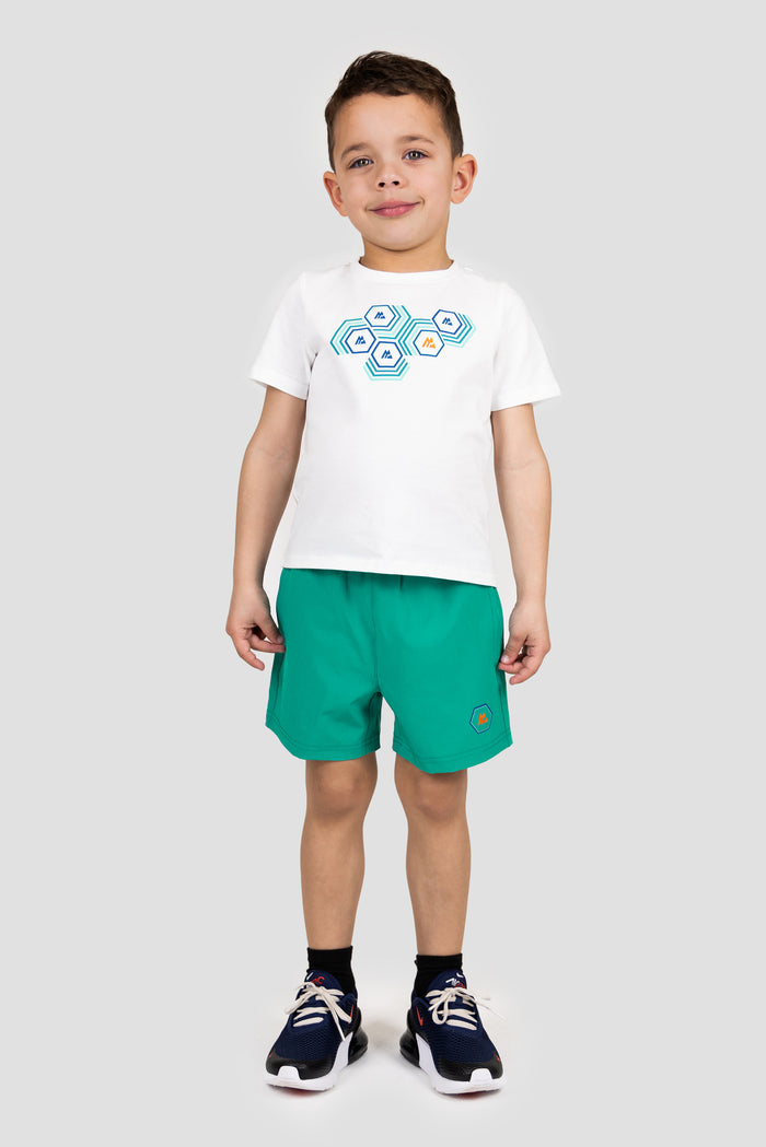 Infant Multi Hex T-Shirt/Short Set - White/Aruba