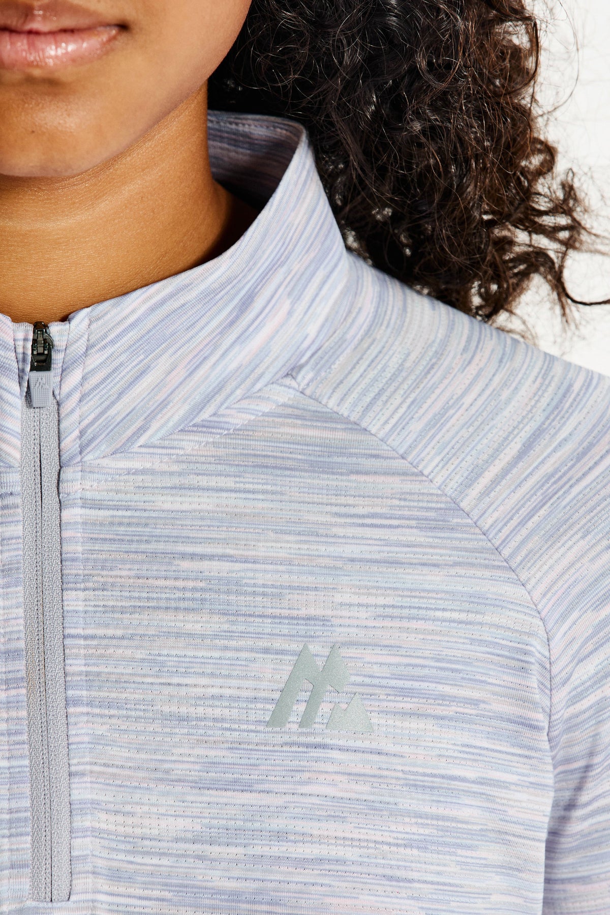 Girls Trail 1/4 Zip - Grey/Blue/Pink/White