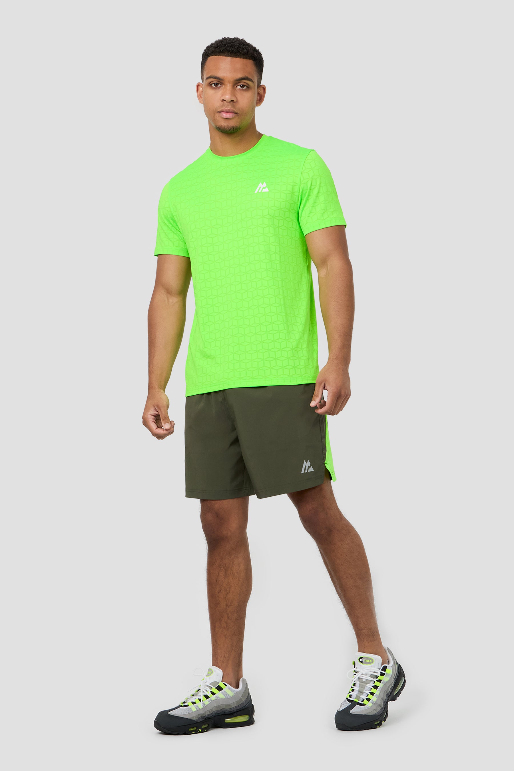 Cube Short - Elm/Neon Green