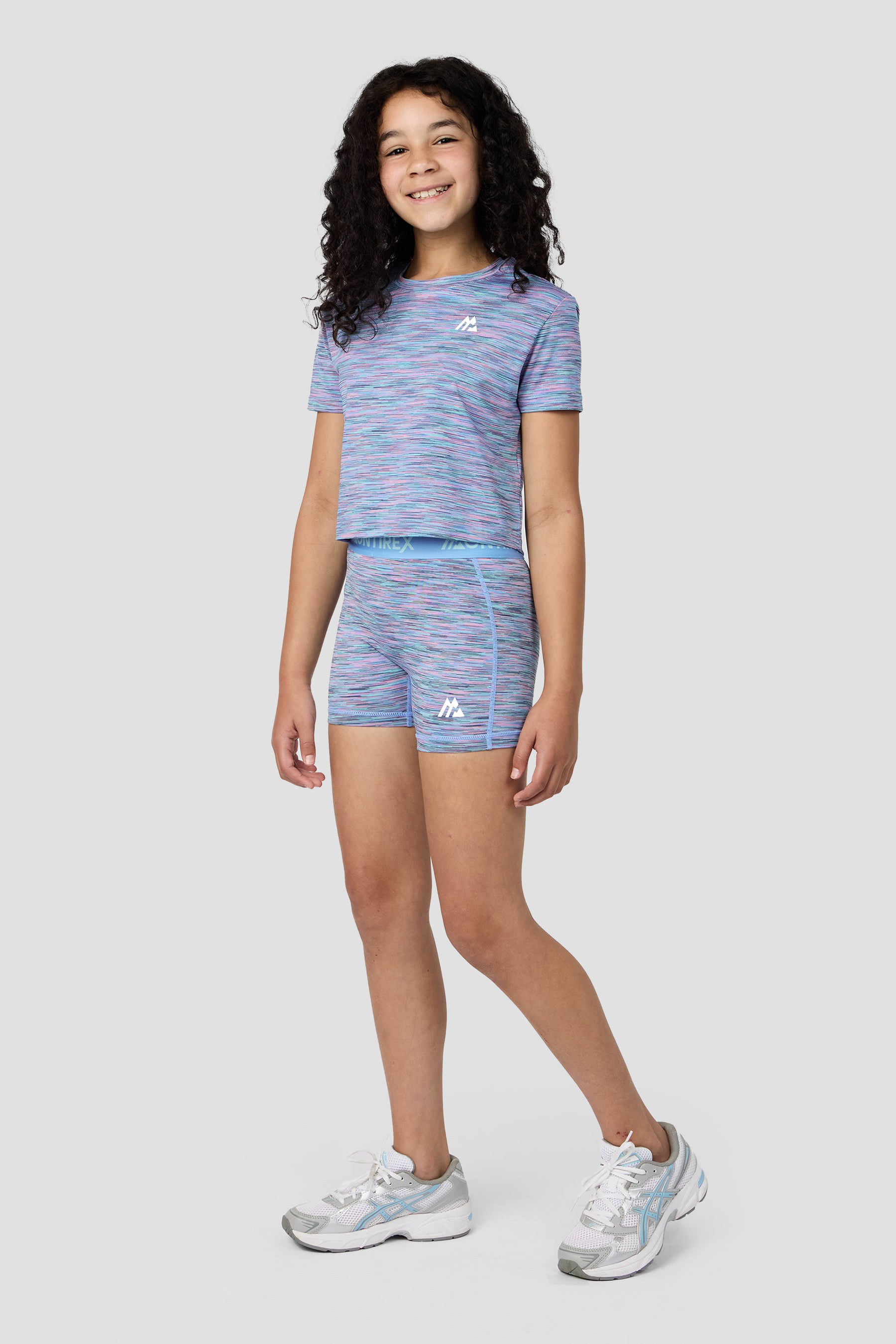 Girls Trail Icon Cycling Short - Blue/Lilac Multi