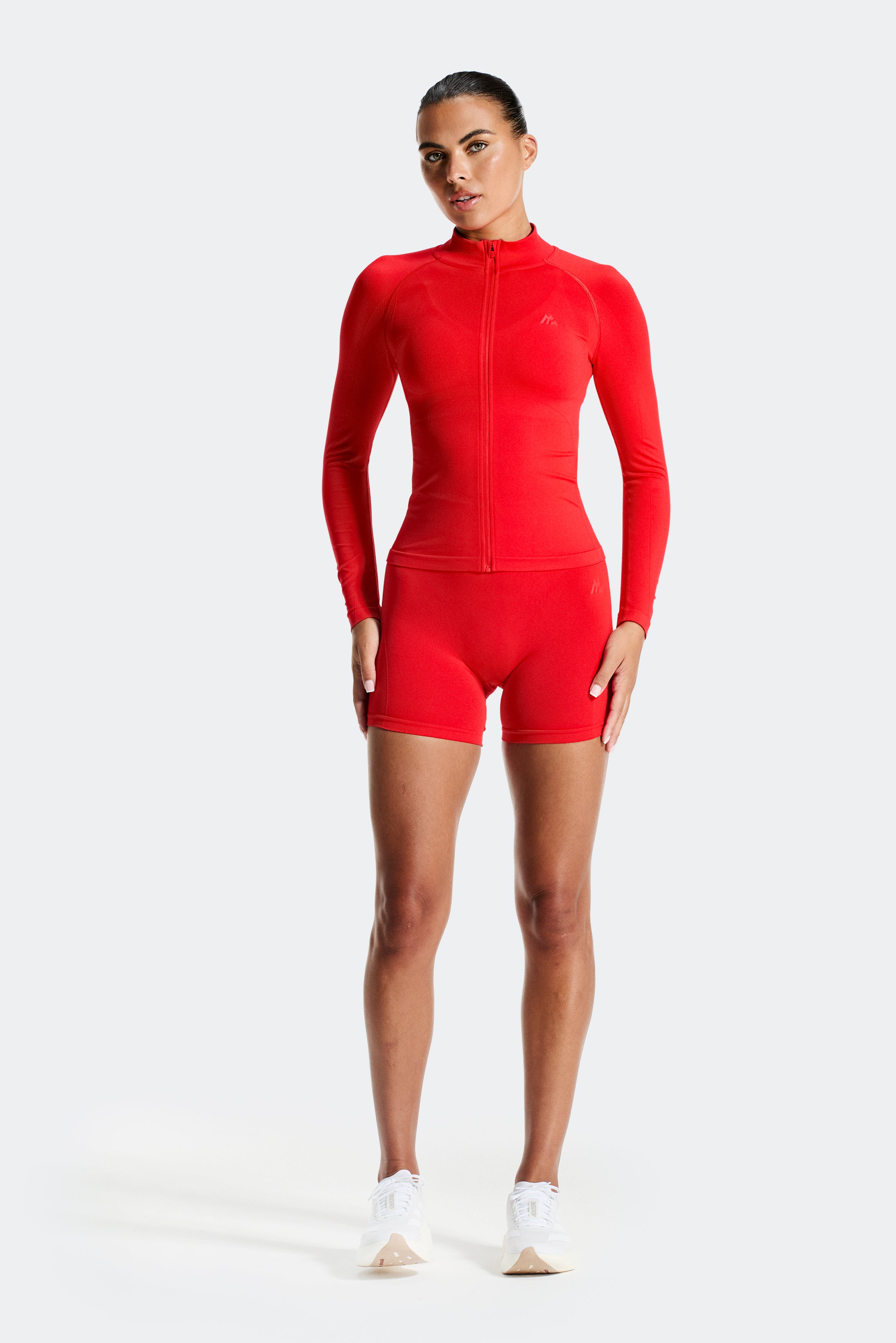 Muse Seamless Full Zip - Poppy Red | Montirex Gymwear & Sportswear