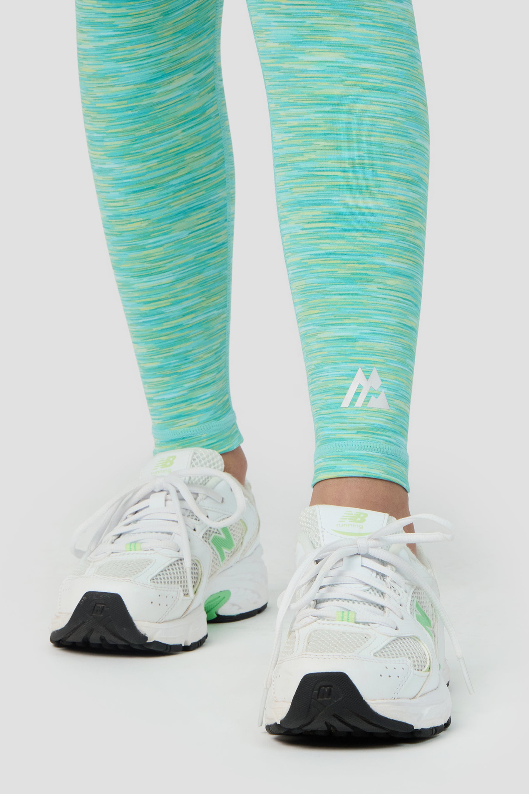 Girls Trail Icon Leggings - Aqua/Citrus
