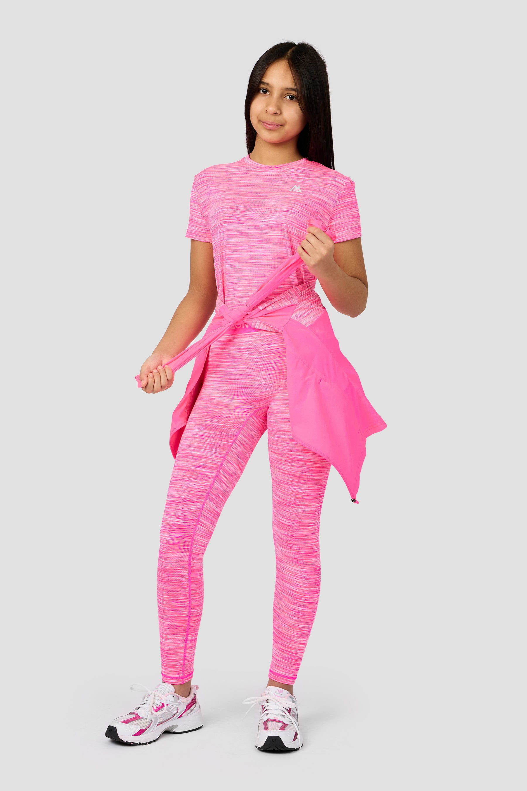 Girls Trail Box T-Shirt - Neon Pink Multi/White