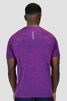 Men's Vault Seamless T-Shirt - Magenta/Marine Blue