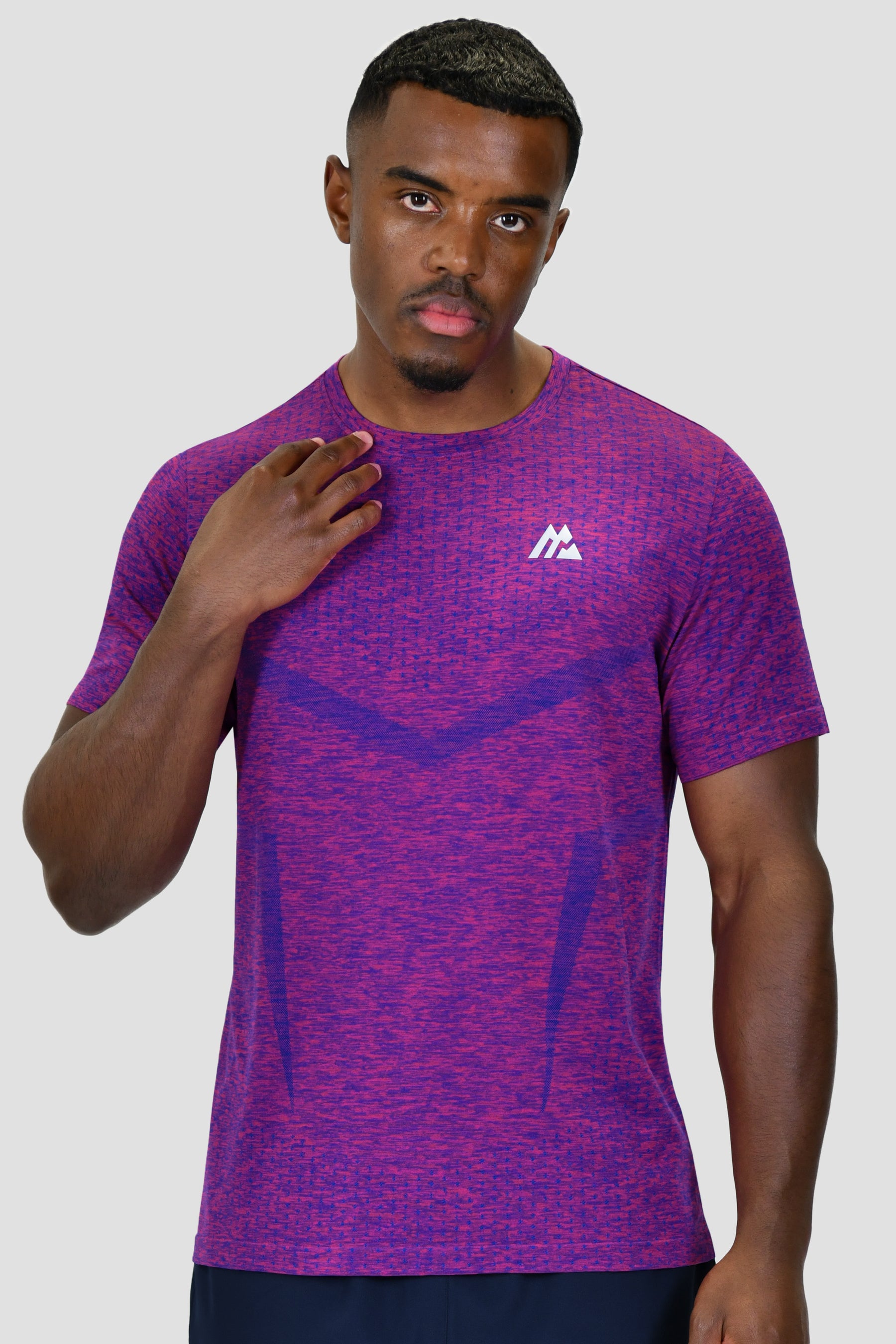 Men's Vault Seamless T-Shirt - Magenta/Marine Blue