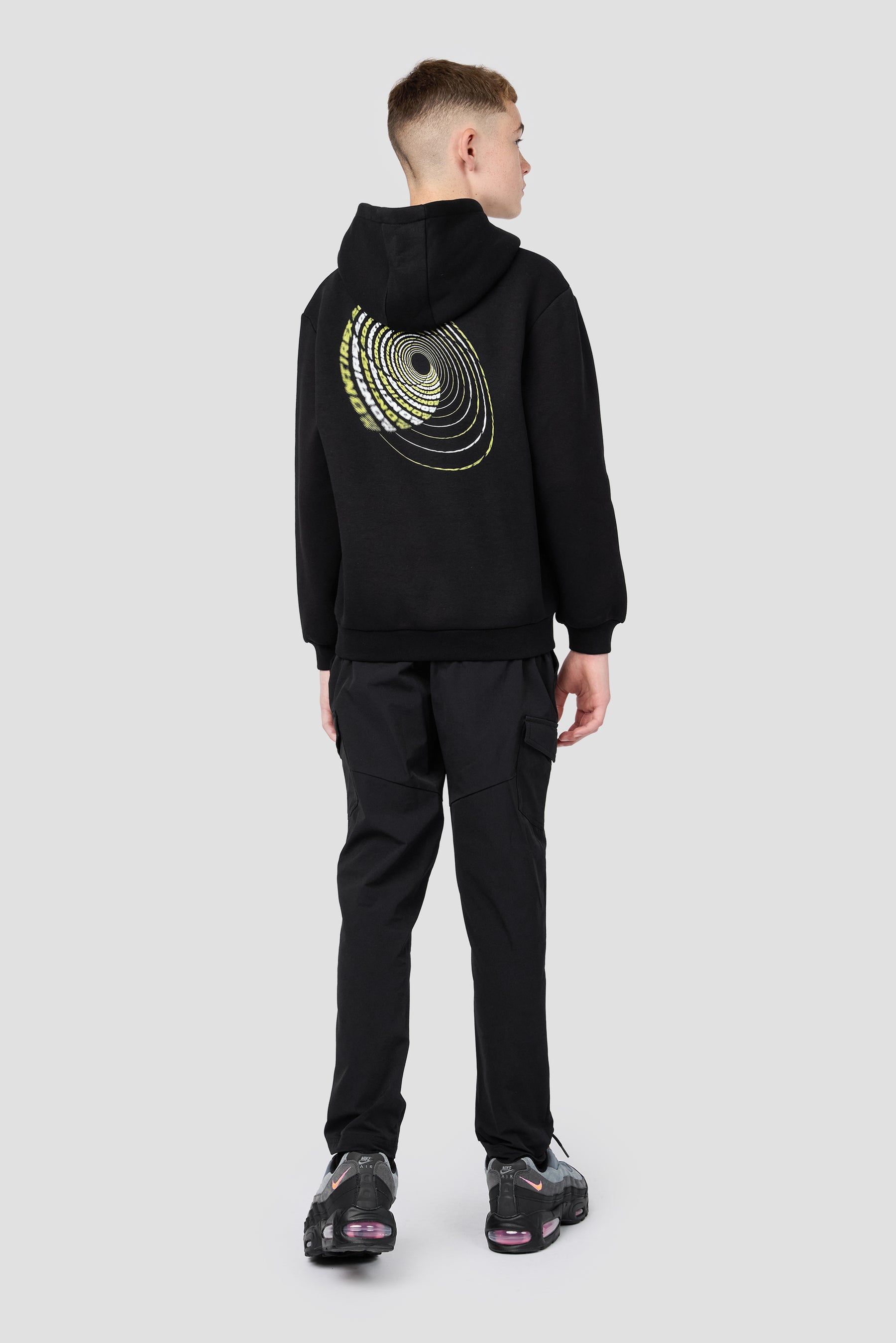 Boys Helix Graphic Hood - Black