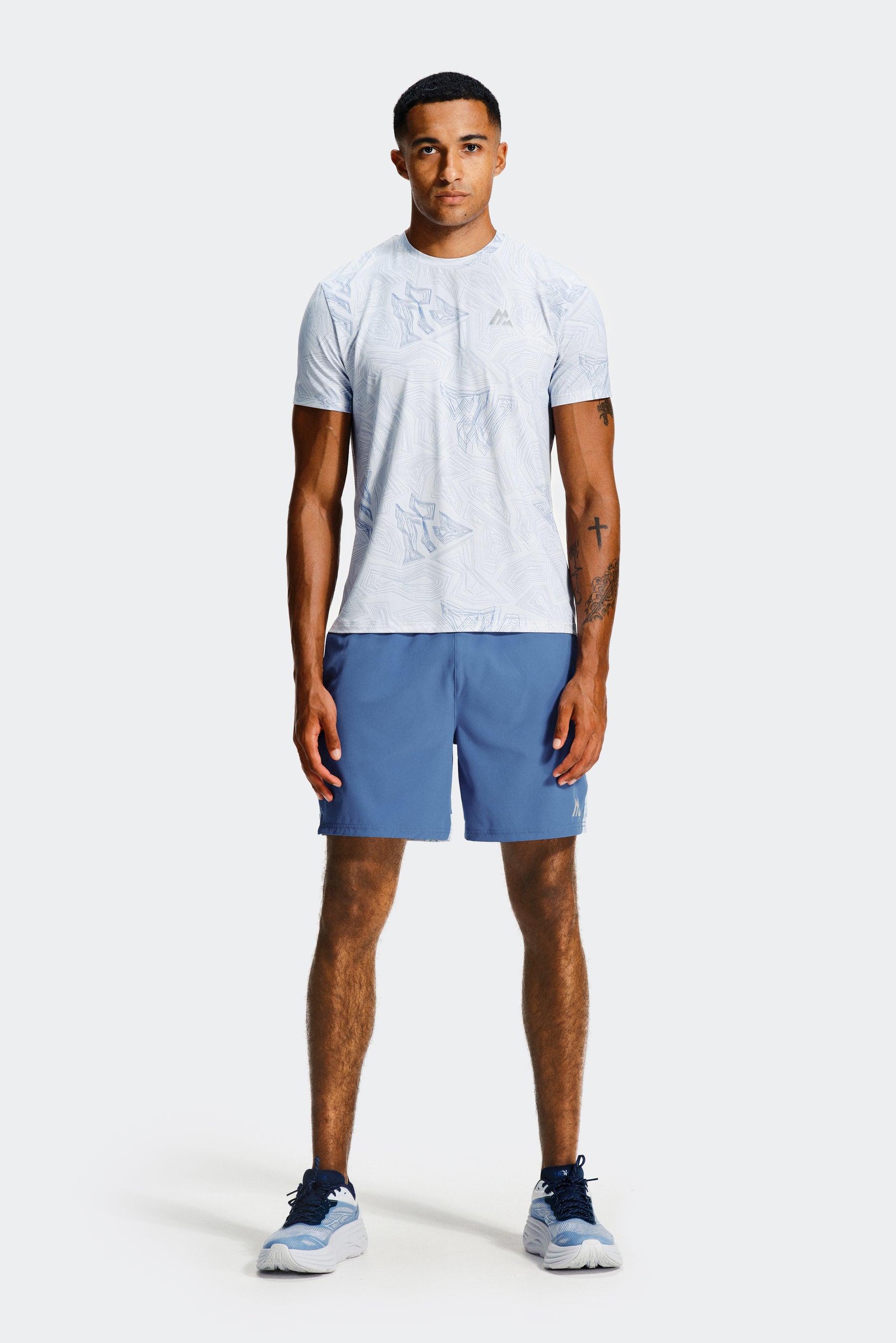 Geo M Print Short - Charcoal Blue/Summer Mist