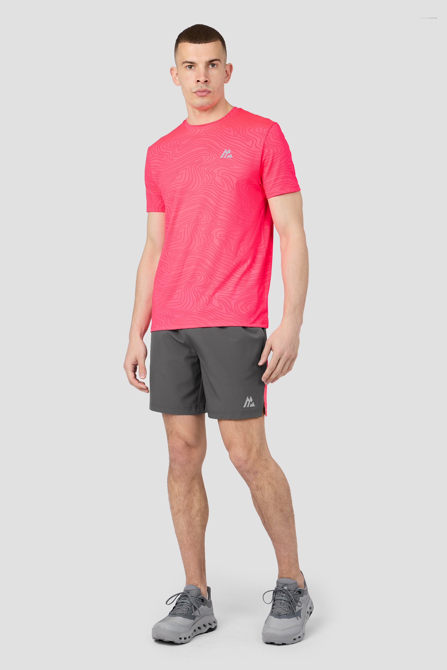 Tide Short - Cement Grey/Shocking Pink
