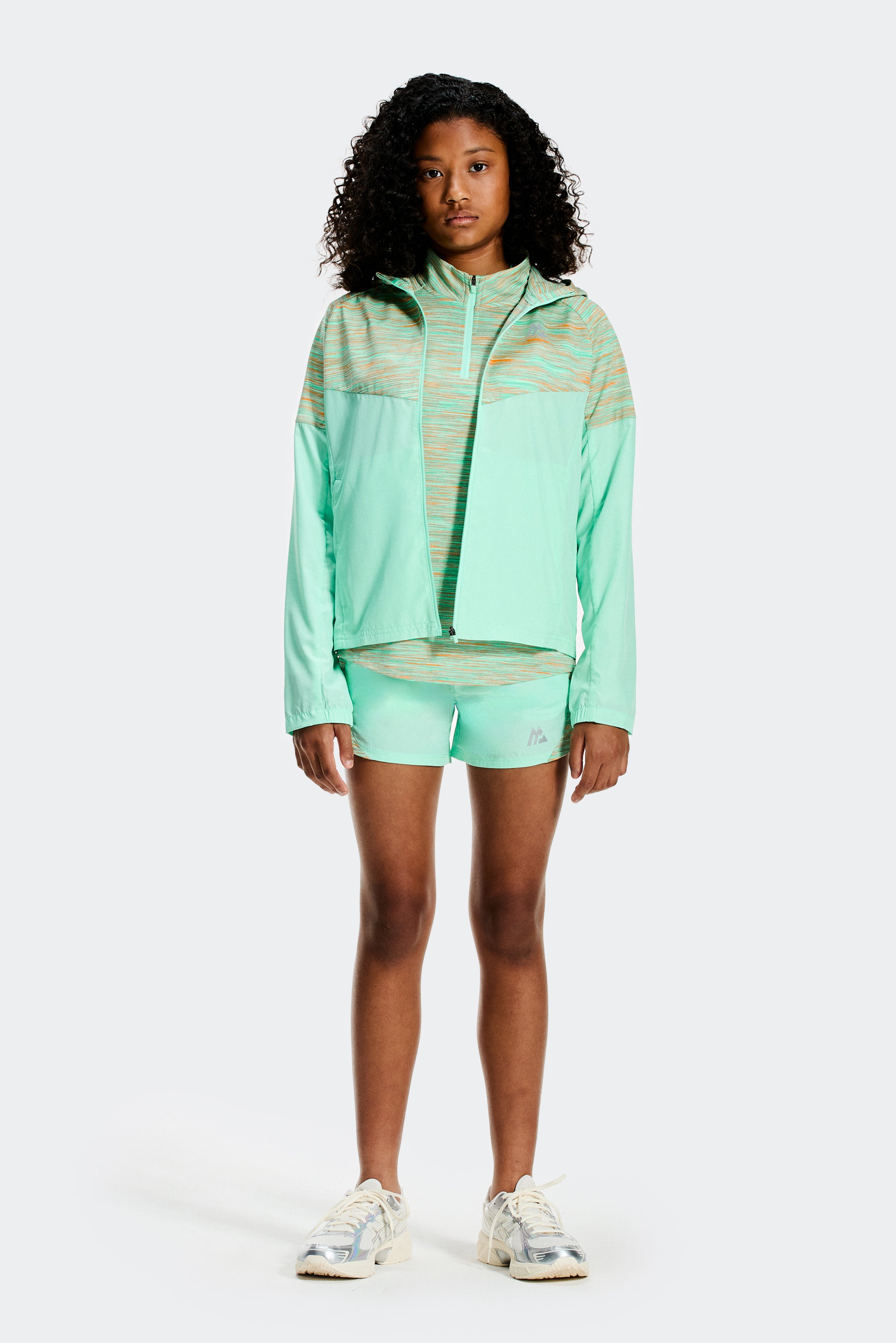 メロディー Montirex Girls Trail 1/4 Zip Sportswear – Green/Teal/Peach