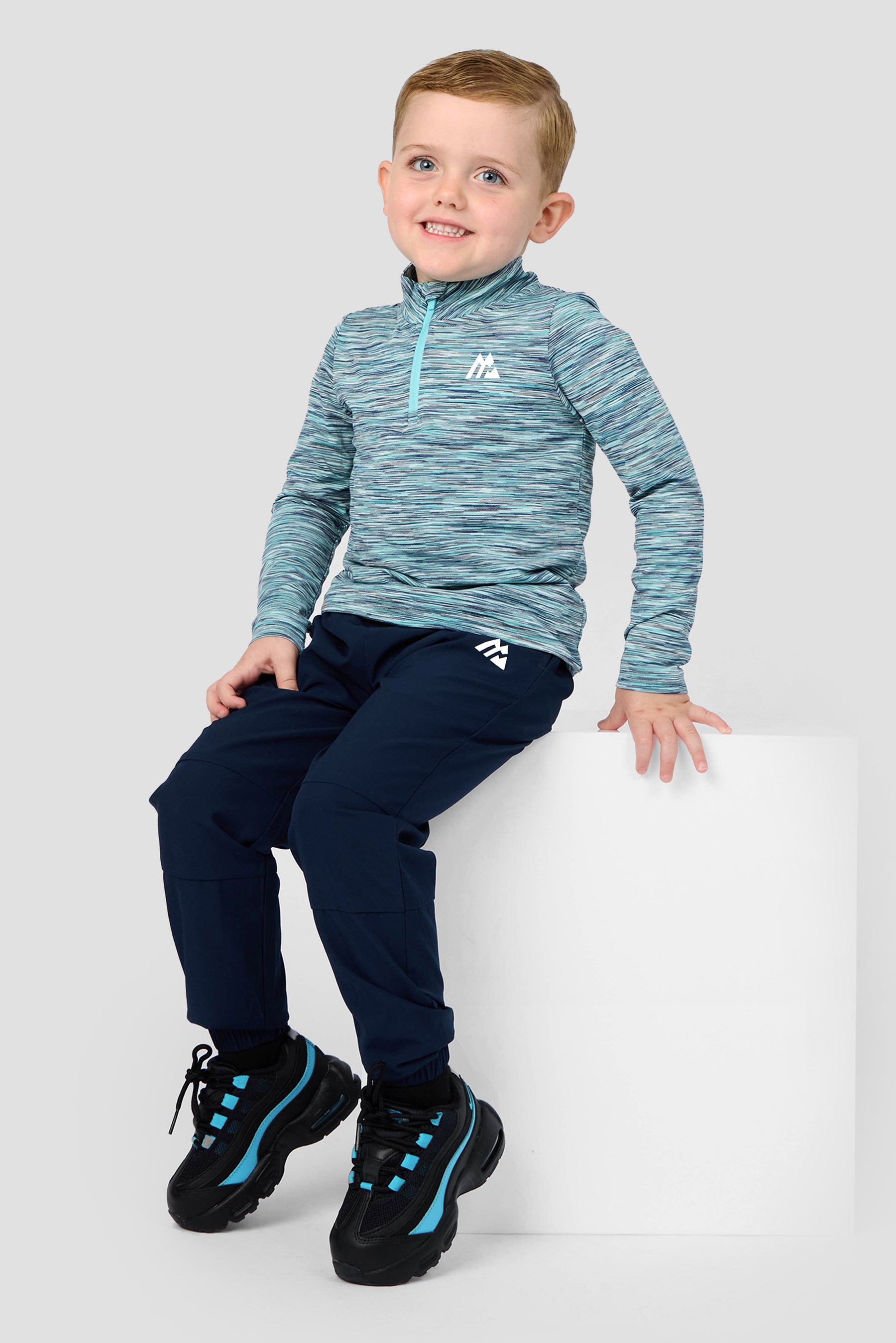 Infant Boys Trail 1/4 Zip/Pant Set - Blue/Navy/White