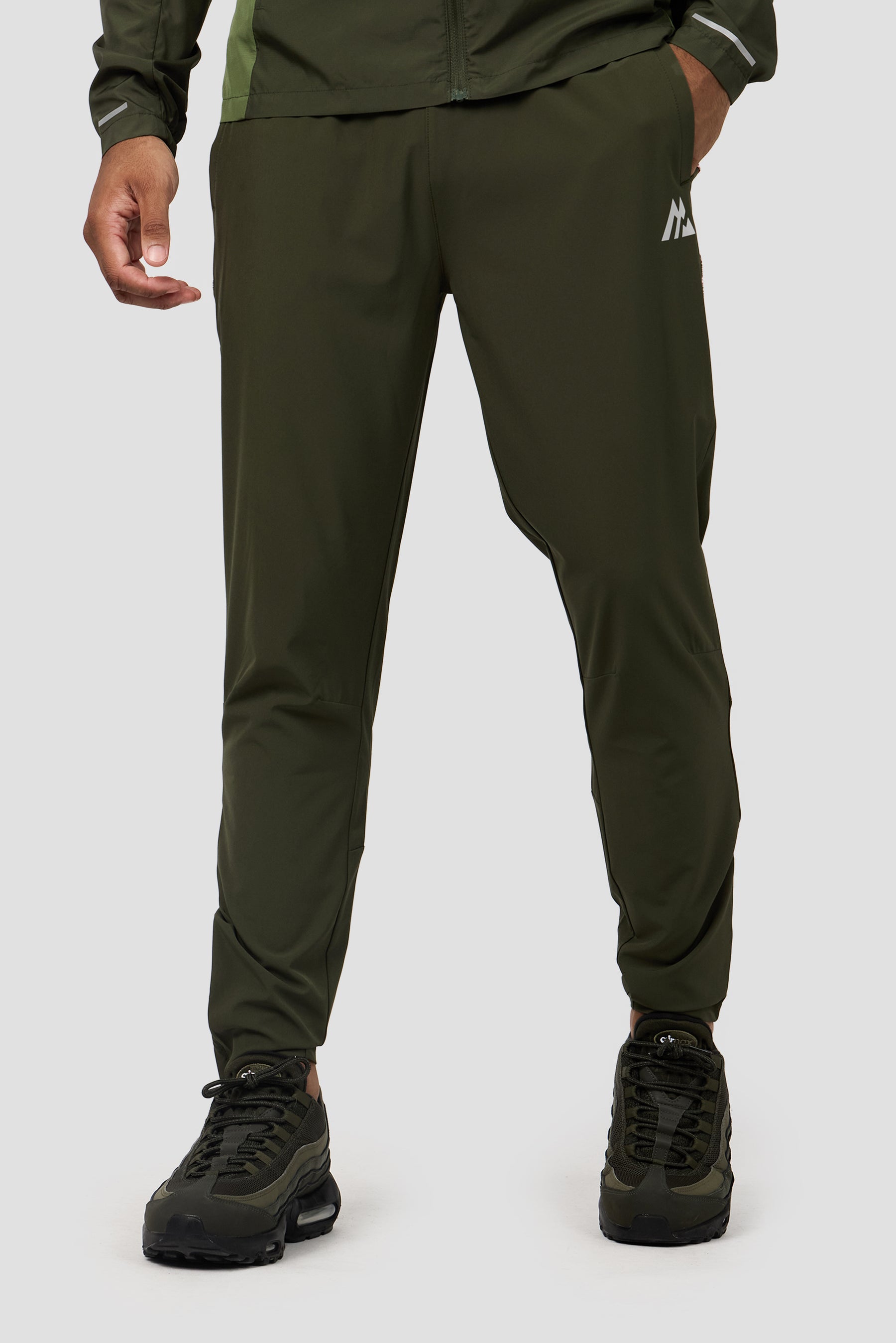 Trail Panel Running Pant - Khaki/Pink/Red