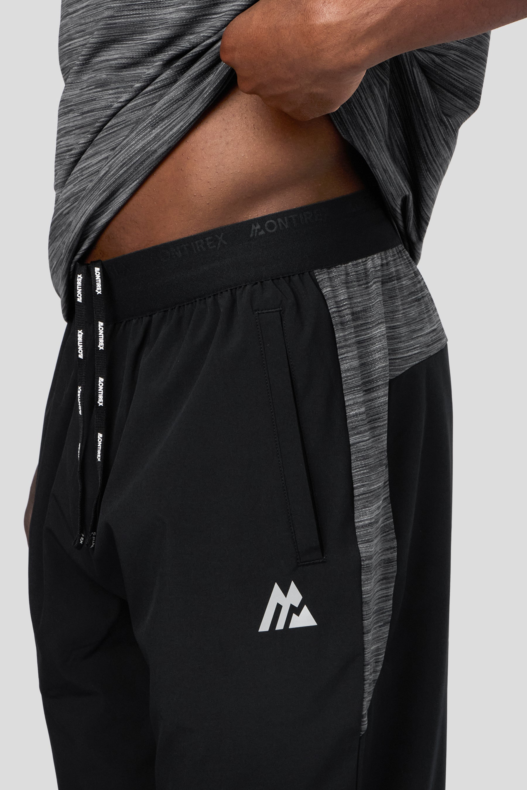 Trail Panel Running Pant - Black/Grey