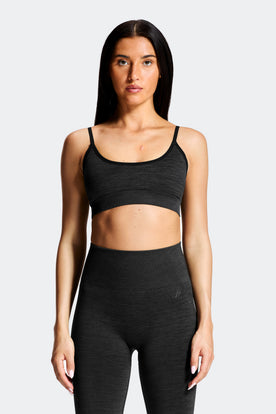 Trail Seamless Bra - Black Marl