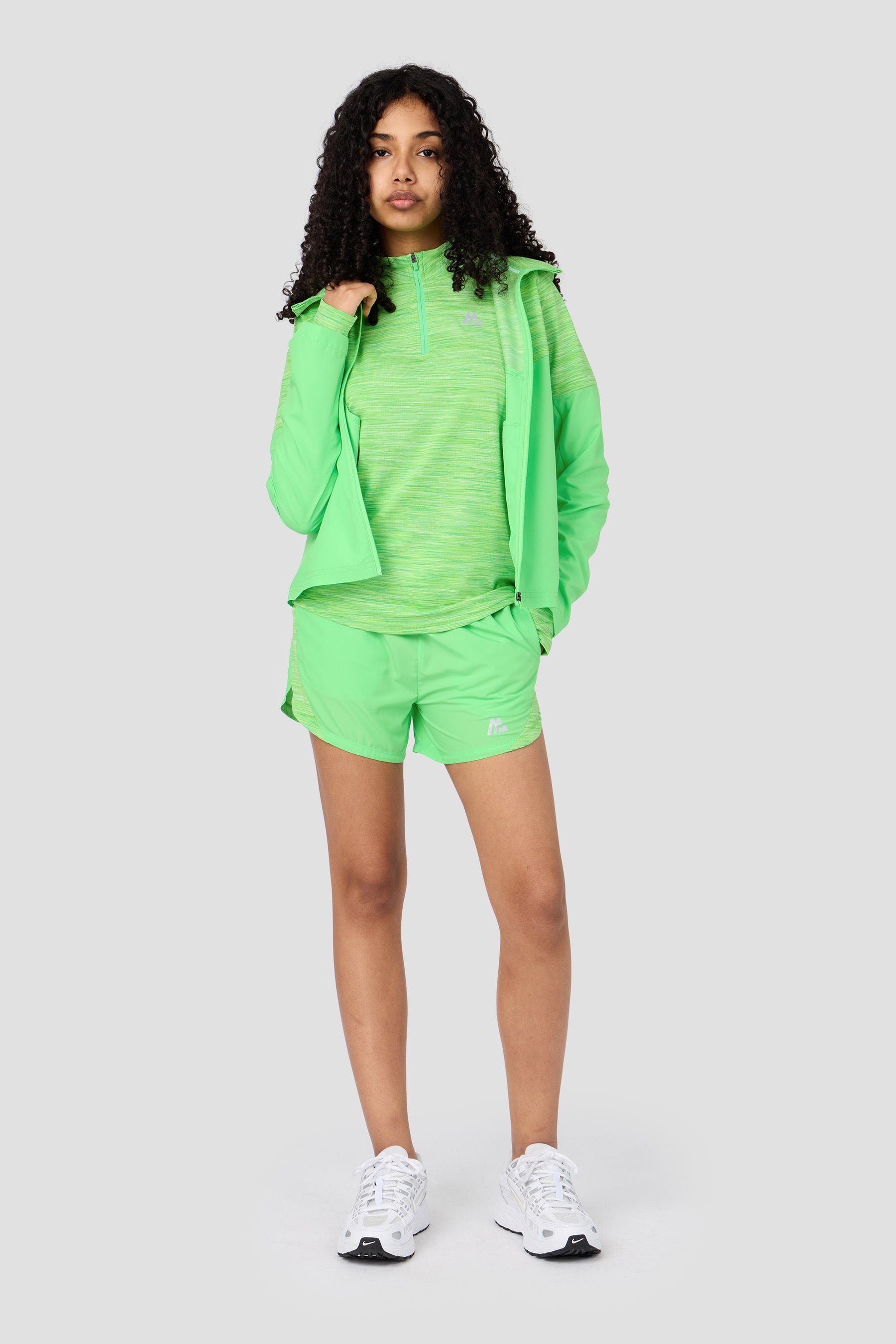 Girls Trail 1/4 Zip - Apple Green Multi