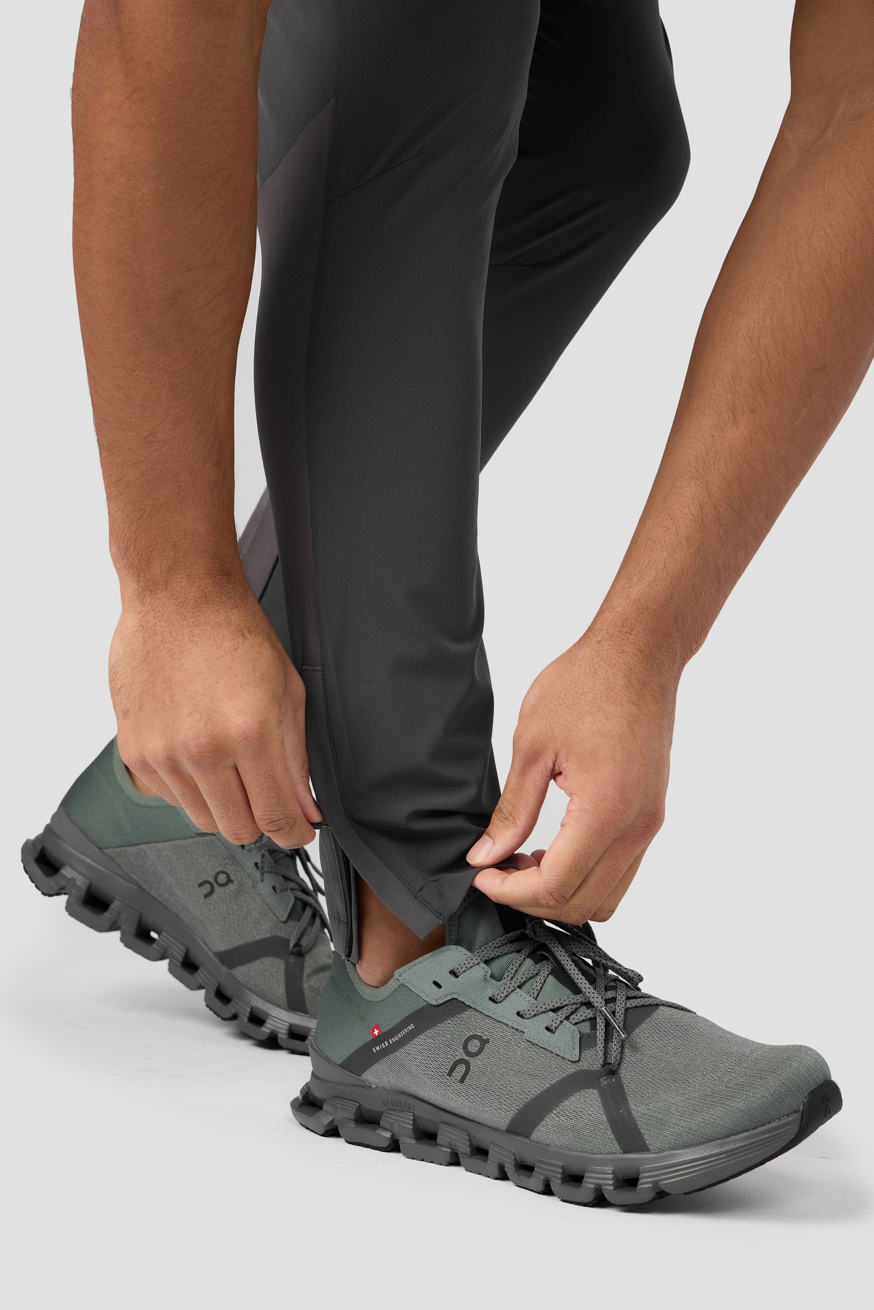 Trail Panel 2.0 Running Pant - Grey/Neon Green