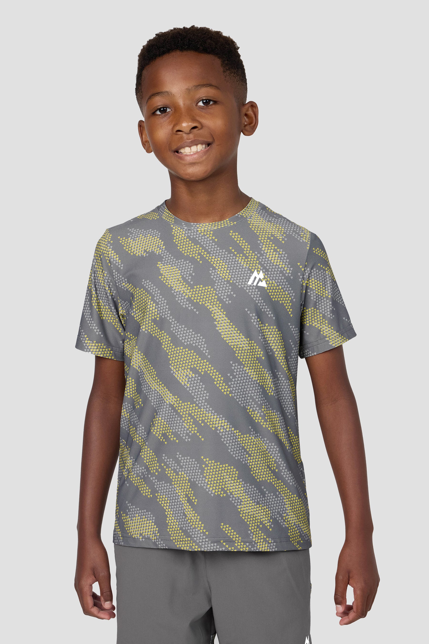 Boys Thera T-Shirt - Cement Grey/Platinum Grey/OG Neon