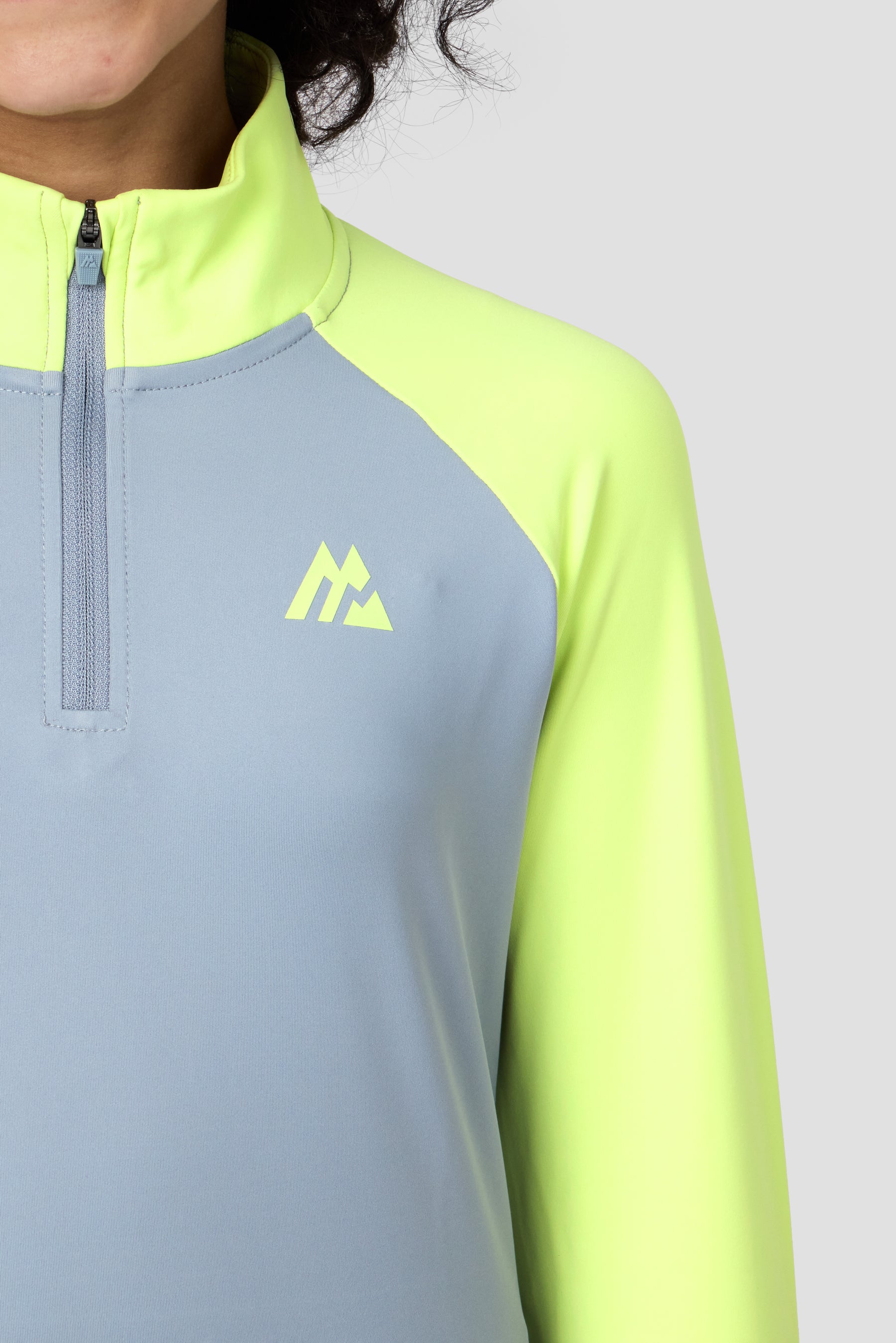 Girls Dash 1/4 Zip - Cadet Grey/Citrus