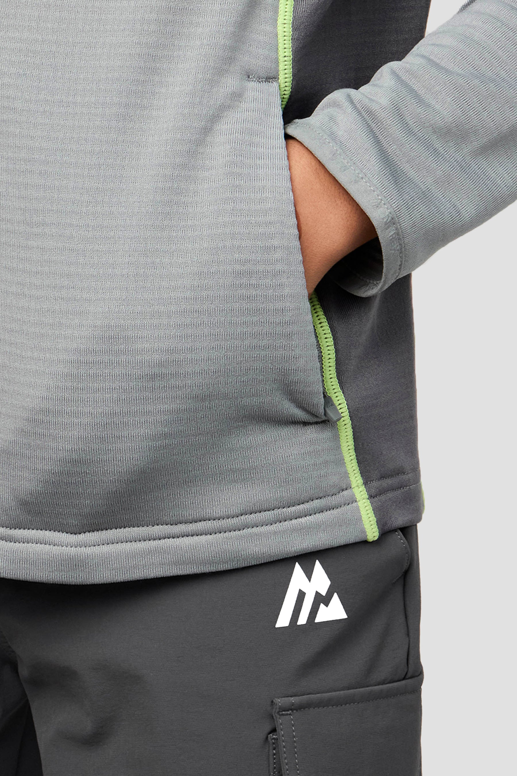 Boys Brink Fleece Hood - Platinum Grey/Cement Grey