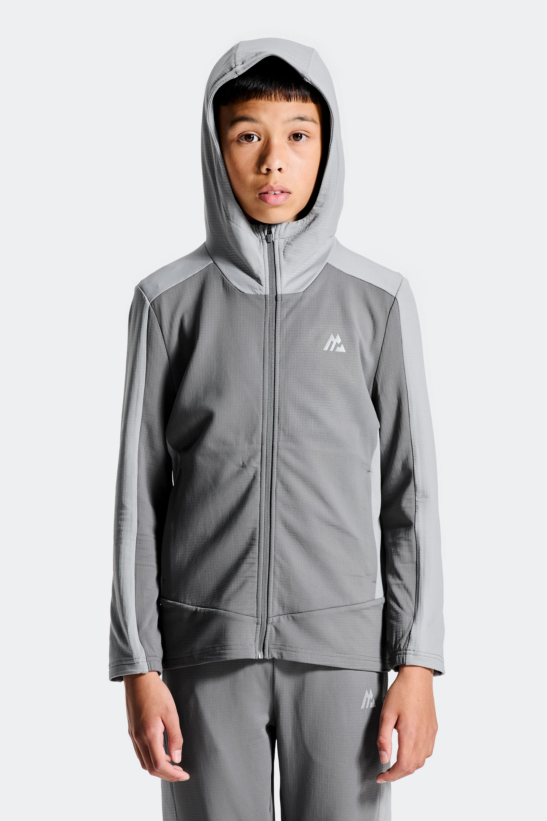 Boys Carbon Hood - Cement Grey/Platinum Grey