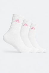Women's Crew Sock 3 Pack - White/Fairy Dust