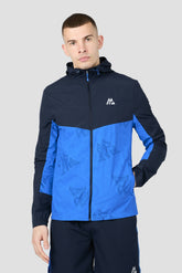 Geo M Print Windbreaker - Midnight Blue/Celestial Blue