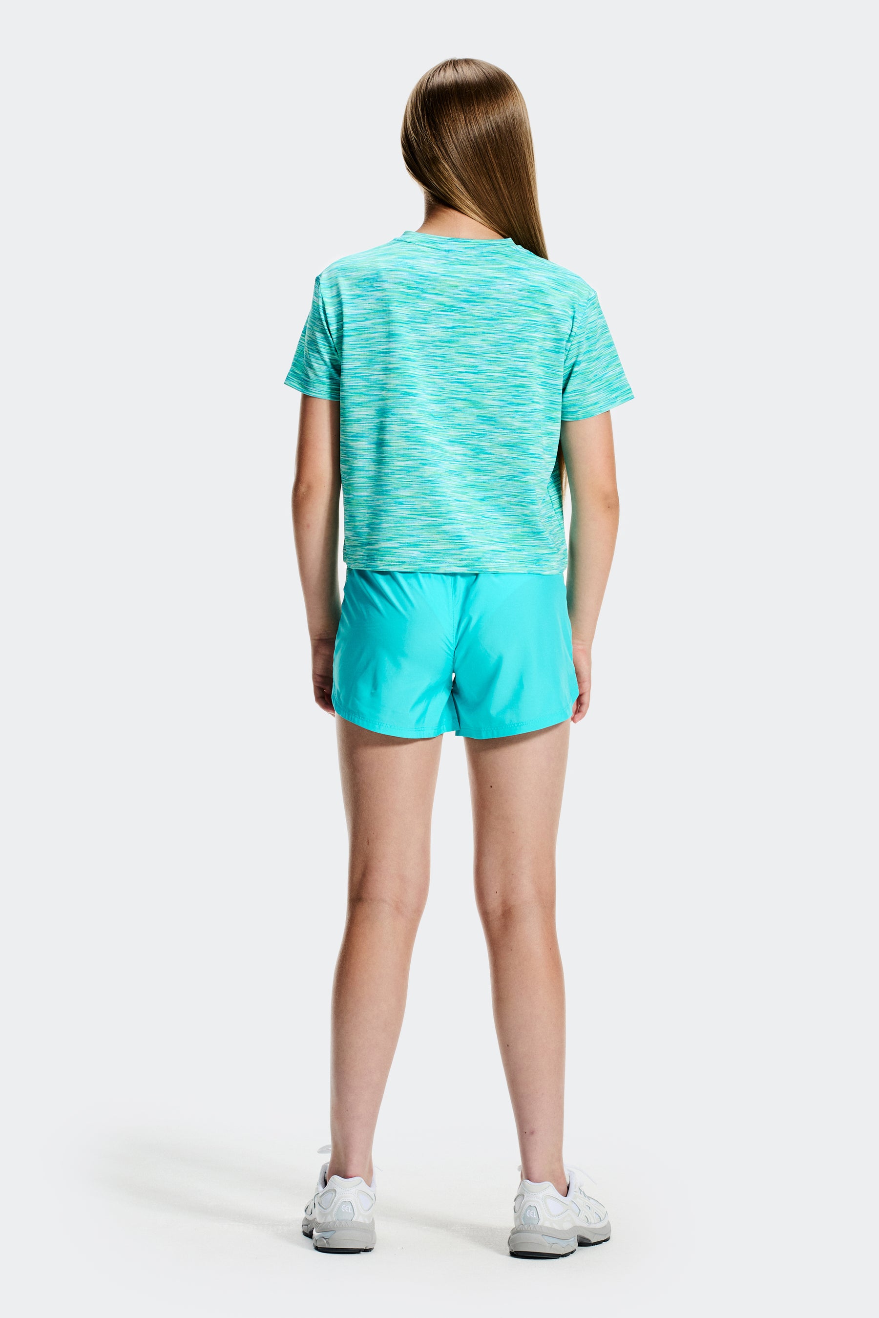 Girls Trail Panel Short - Aqua Green Multi