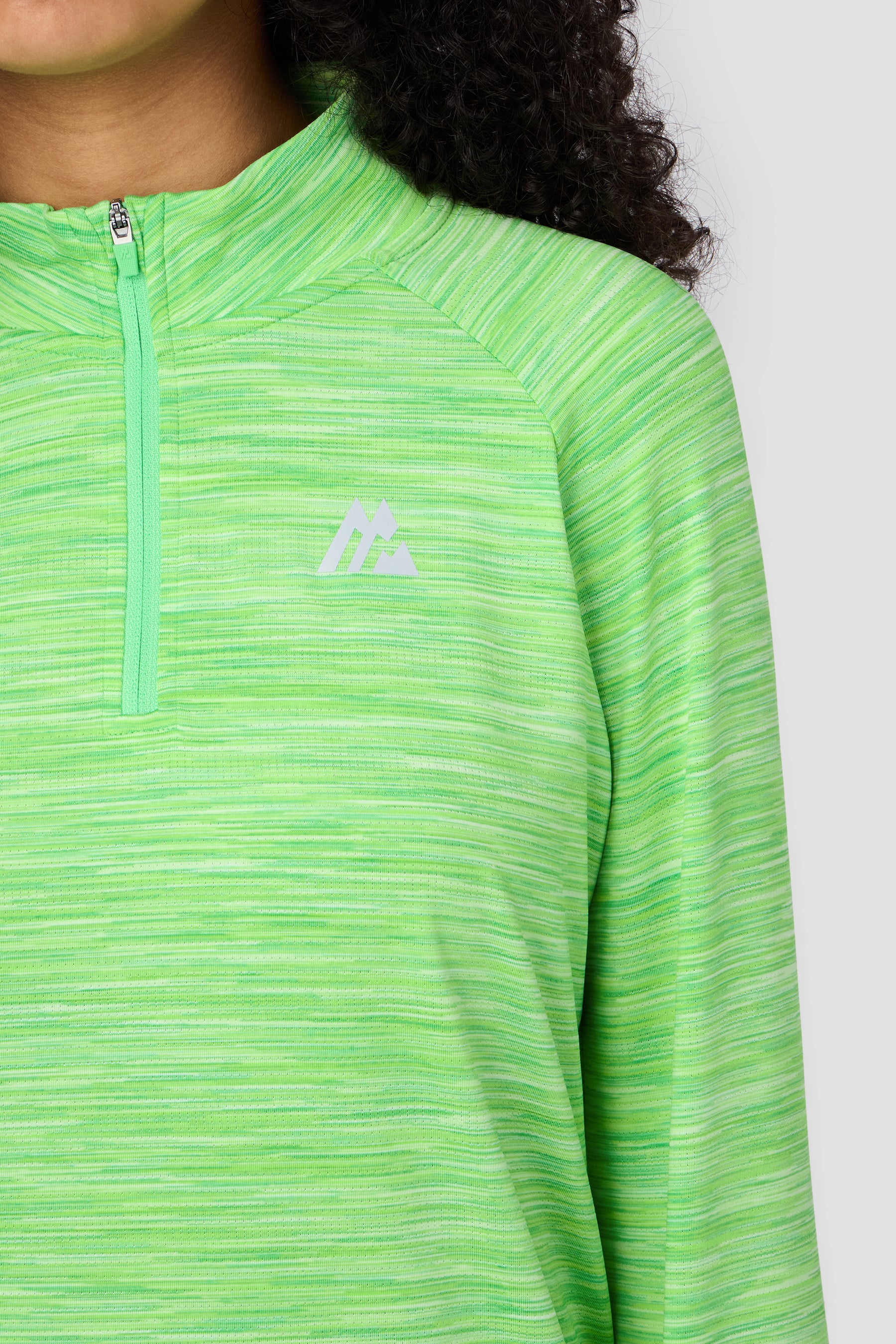 Girls Trail 1/4 Zip - Apple Green Multi
